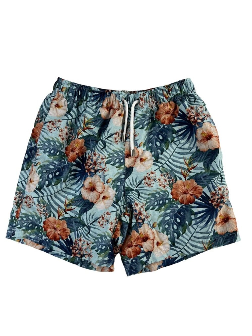 Franks Men's Lined Swim Trunks Hawaiian Floral • Size S
